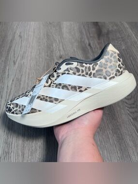 New adidas Adizero EVO SL Shoes Womens 8 Running Shoes Sneakers KI3948 Leopard